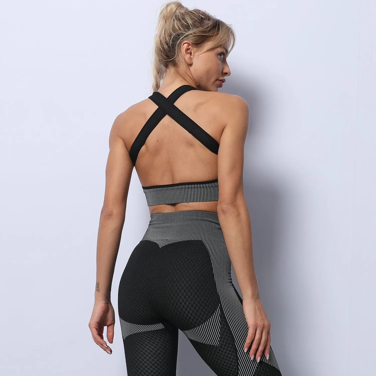 3 Piece Seamless Zipper Yoga Pant Sets