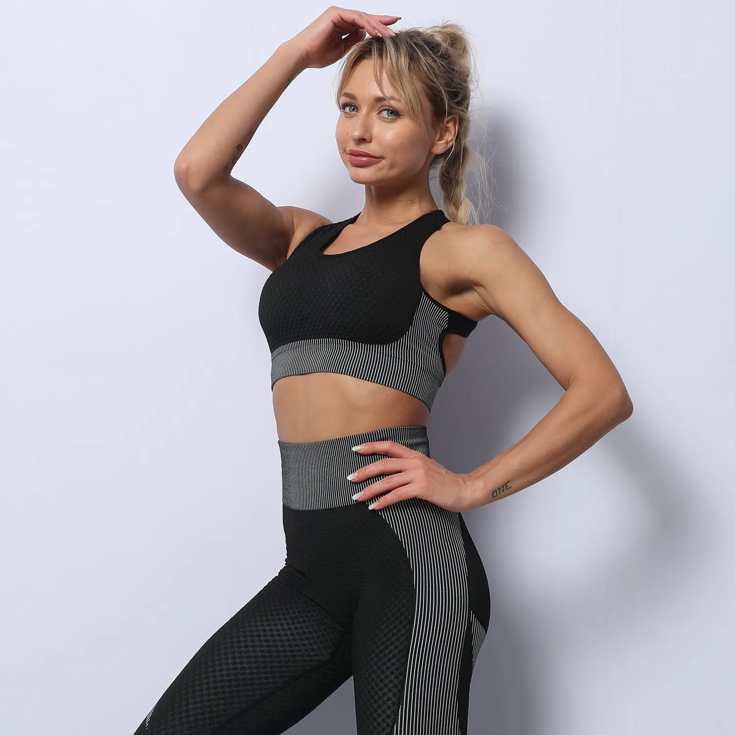 3 Piece Seamless Zipper Yoga Pant Sets