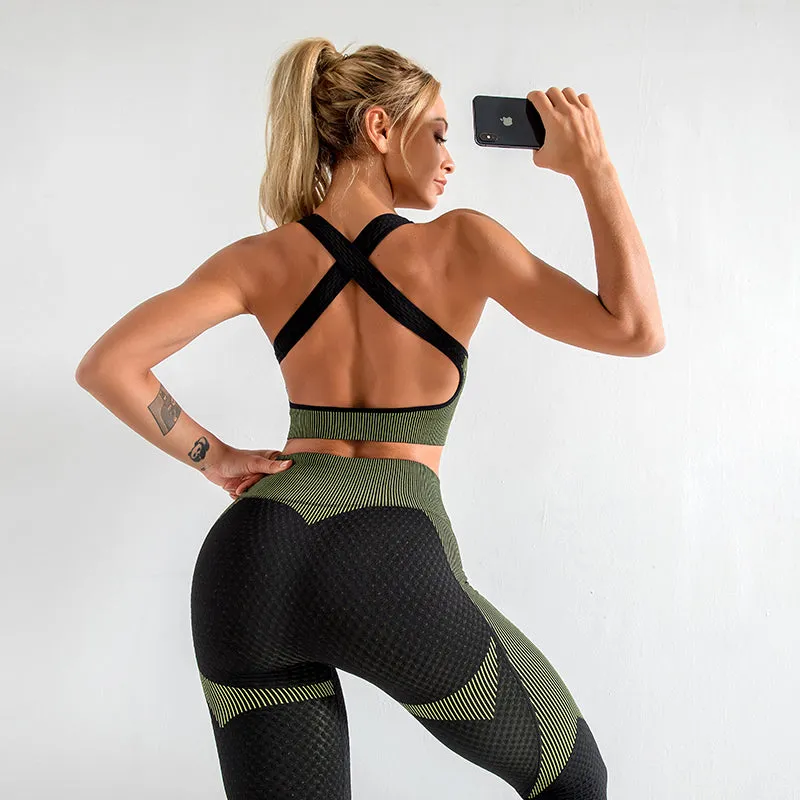 3 Piece Seamless Zipper Yoga Pant Sets