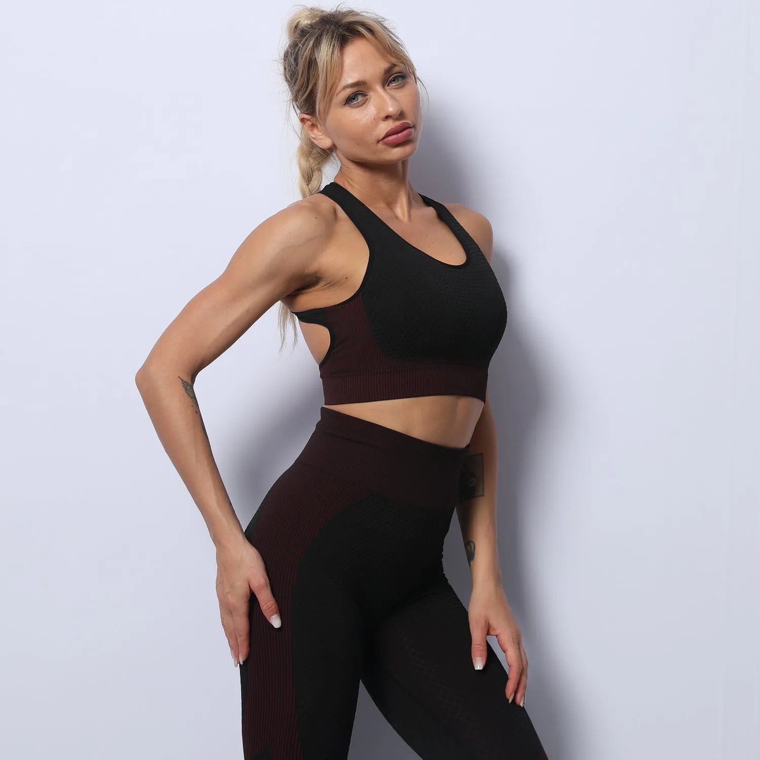 3 Piece Seamless Zipper Yoga Pant Sets