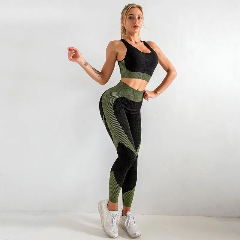 3 Piece Seamless Zipper Yoga Pant Sets