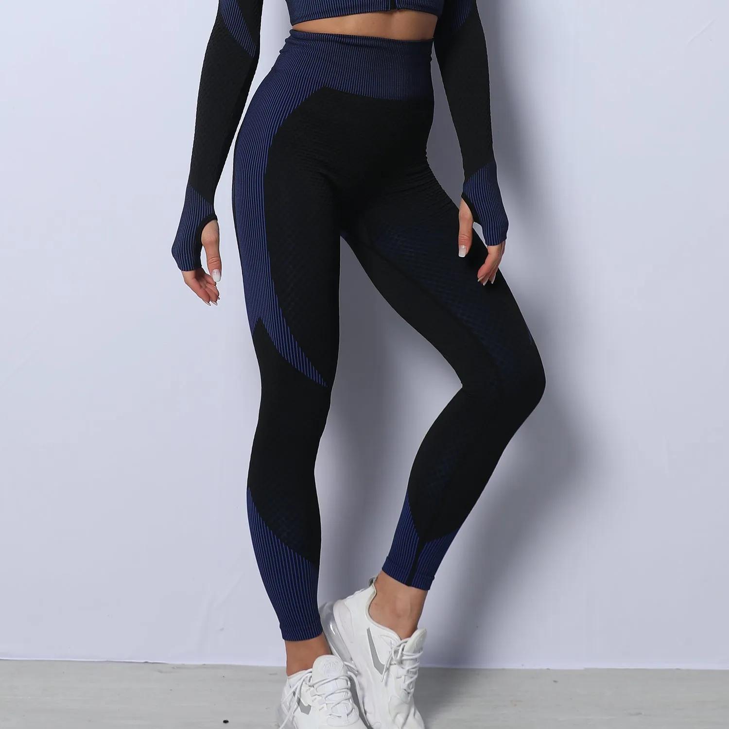 3 Piece Seamless Zipper Yoga Pant Sets