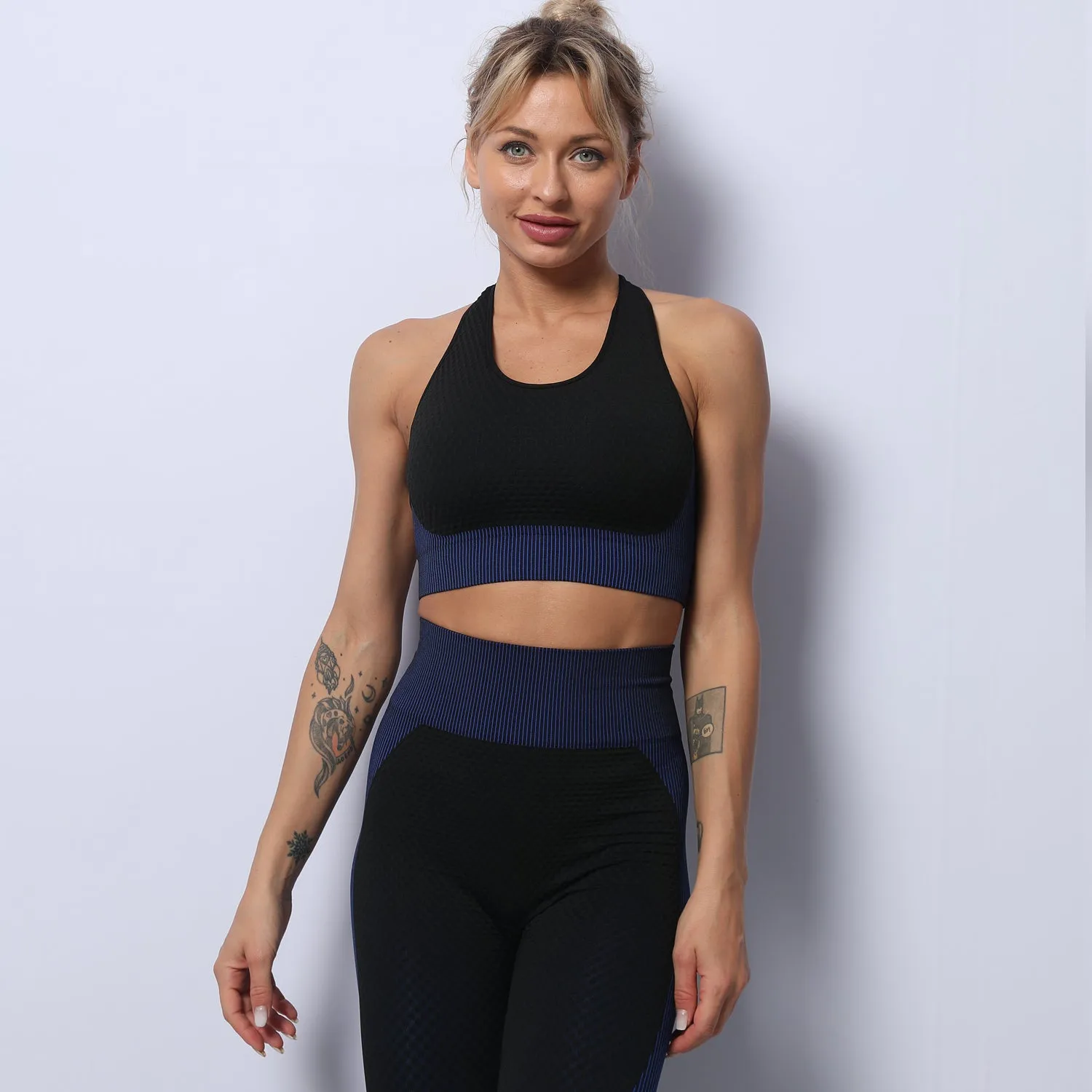 3 Piece Seamless Zipper Yoga Pant Sets