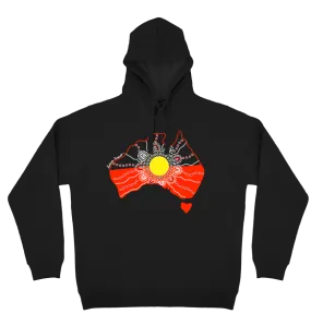 Adults Cozy Hoodie - Aboriginal Flag By Kathleen Buzzacott