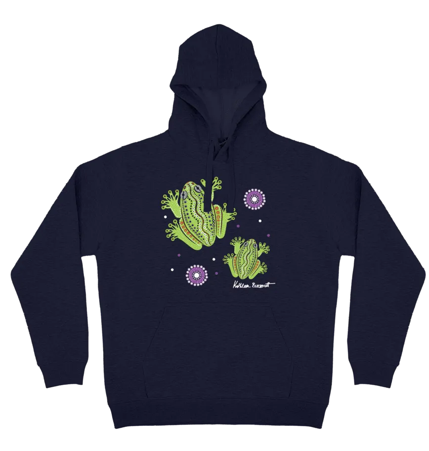 Adults Cozy Hoodie - Centralian Tree Frog By Kathleen Buzzacott