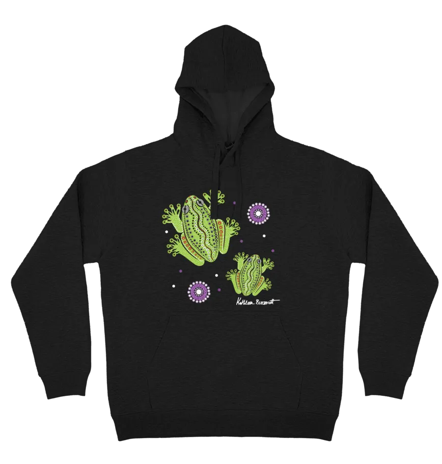 Adults Cozy Hoodie - Centralian Tree Frog By Kathleen Buzzacott