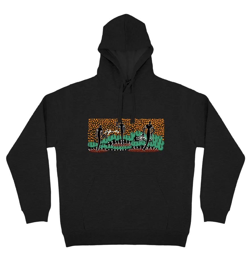 Adults Cozy Hoodie - Nandewar Hunting By Wendy Pawley