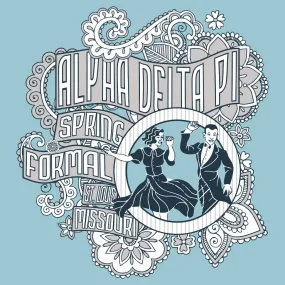 Alpha Delta Pi Vintage Dancing Formal Design