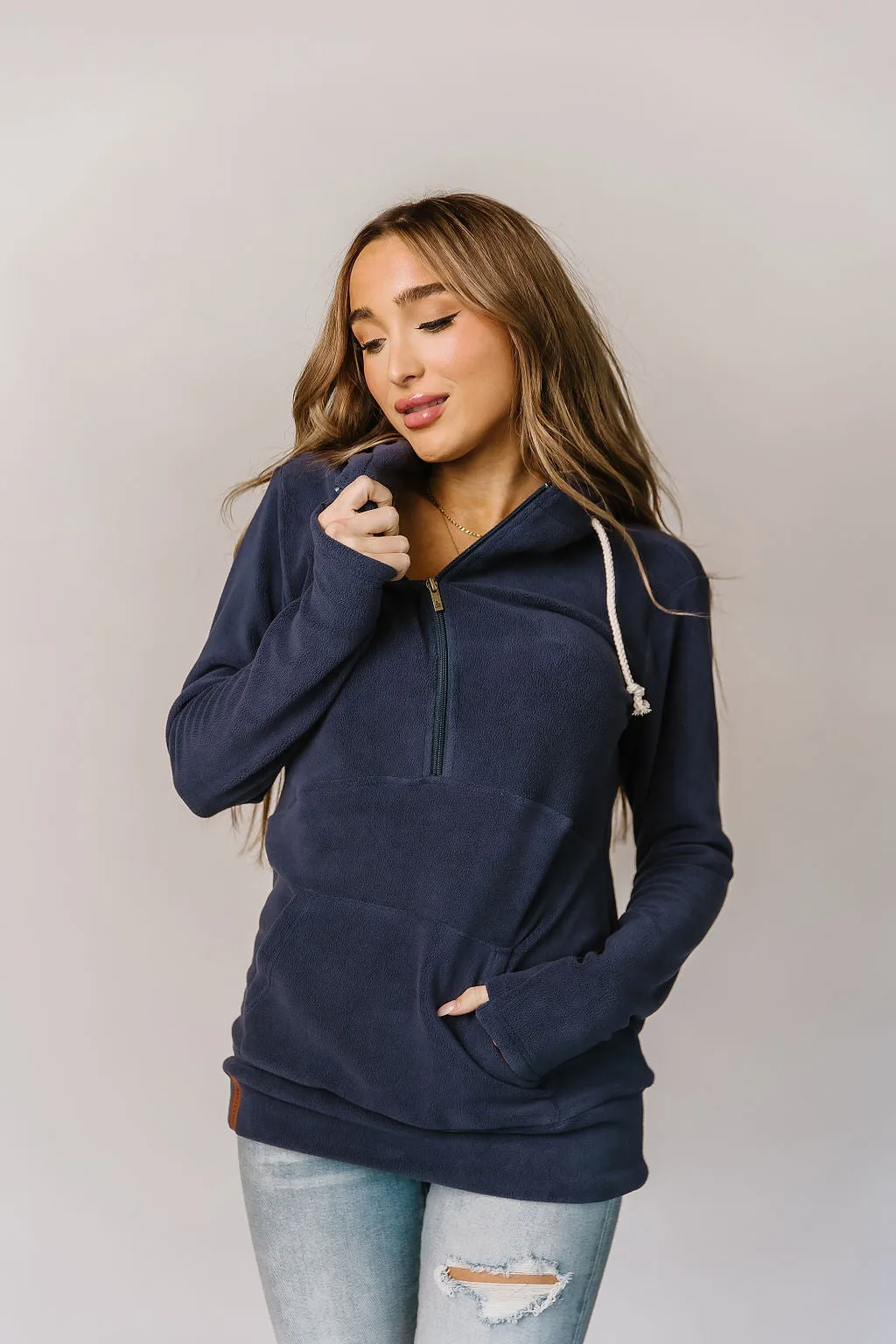 *Ampersand* Blueberry Halfzip - Cozy Cutie