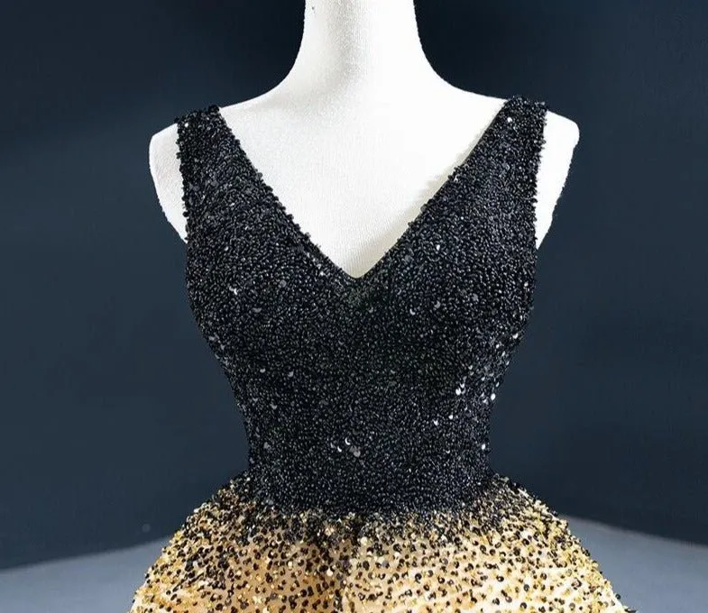 Asymmetrical Luxury Beading Formal Dress