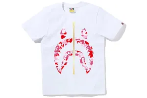 BAPE ABC CAMO SHARK TEE WHITE / PINK SS22