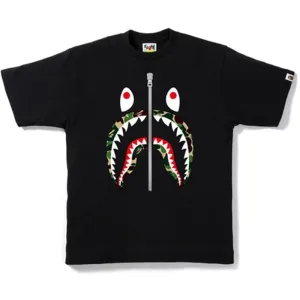 BAPE ABC SILVER ZIP SHARK TEE BLACK/GREEN