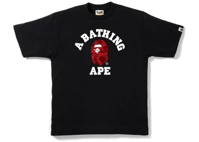 BAPE CAMO COLLEGE TEE BLACK/RED