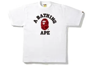 BAPE CAMO COLLEGE TEE WHITE/RED