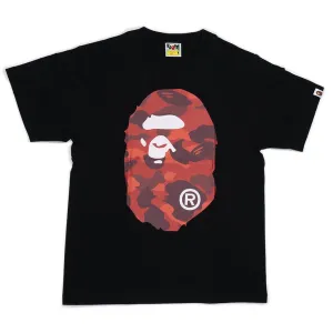 BAPE COLOR CAMO BIG APE HEAD TEE BLACK/RED