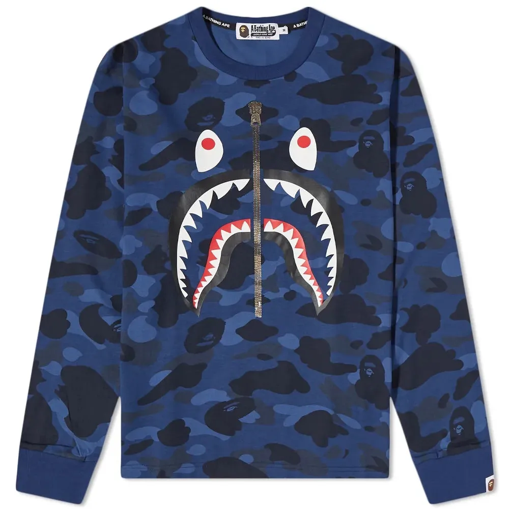 BAPE COLOR CAMO SHARK BLUE LONG SLEEVE