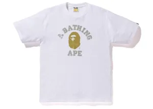 BAPE GLITTER COLLEGE TEE WHITE/GOLD