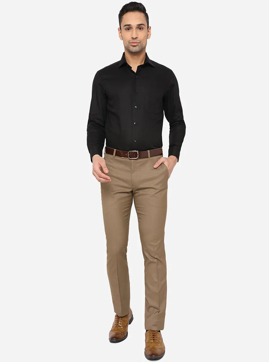 Black Dobby Slim Fit Formal Shirt | Metal