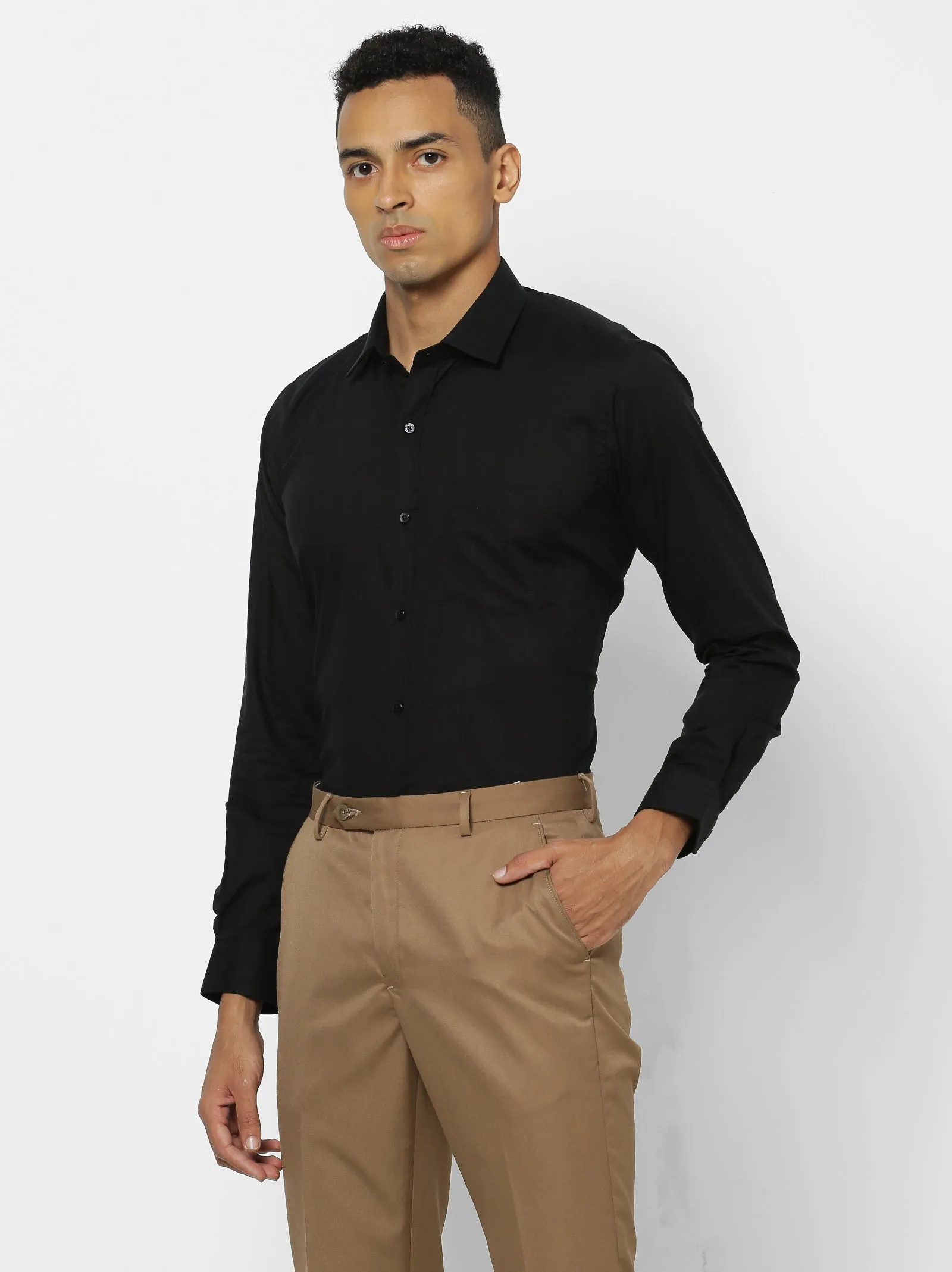 Black Solid Formal Shirt