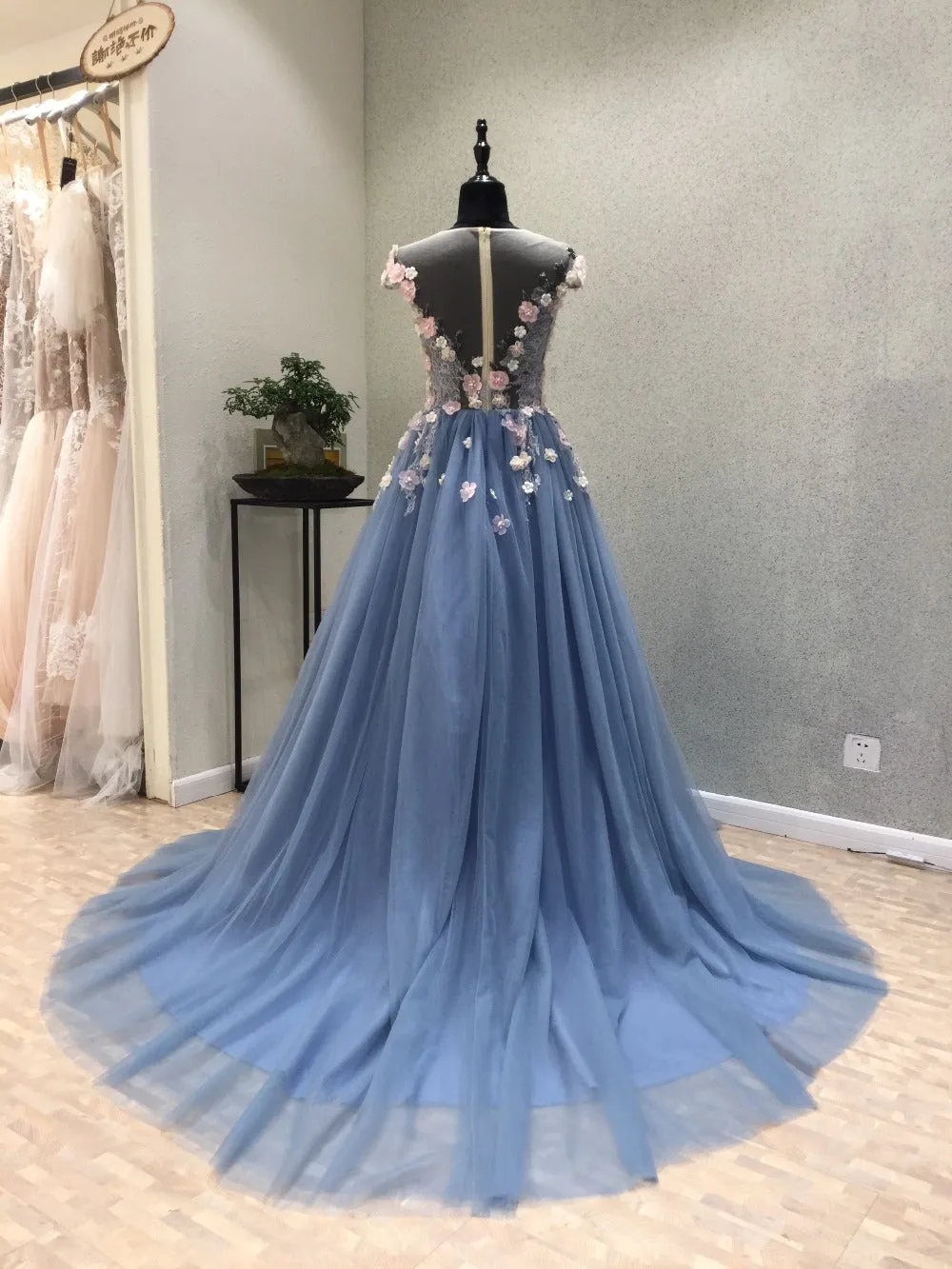 Cap Sleeves Unique Chariming Affordable Cheap Long Prom Dresses, WG1010