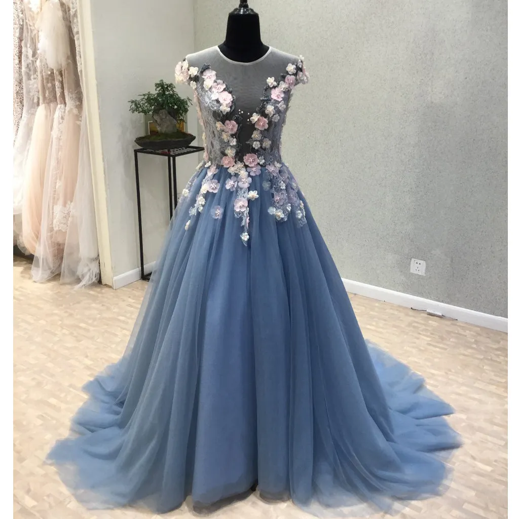 Cap Sleeves Unique Chariming Affordable Cheap Long Prom Dresses, WG1010