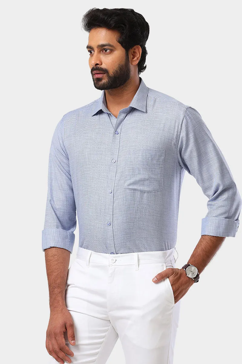 Cardiff - Blue Formal Shirt For Men | Ariser