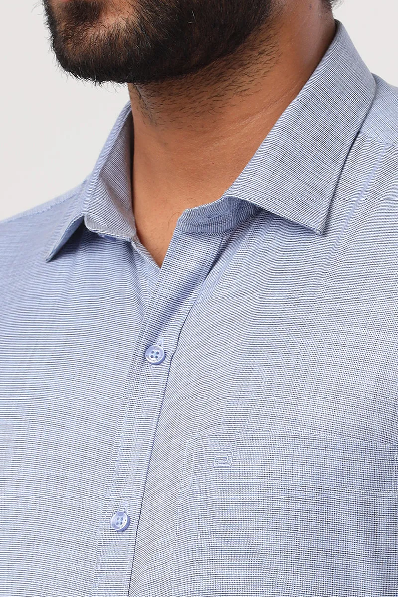 Cardiff - Blue Formal Shirt For Men | Ariser