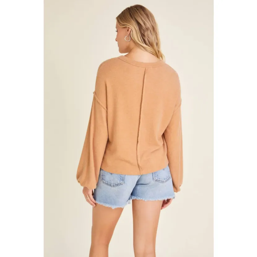 Carmello Heathered Cozy Crew