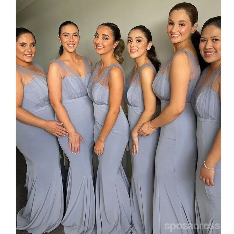 Charming Mermaid V-neck Cheap Long Bridesmaid Dresses,WG1511