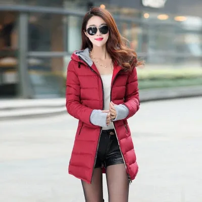 Cheap wholesale waterproof Autumn Winter fashion casual women overcoat warm jacket thick long Lady Coats female warm Parkas