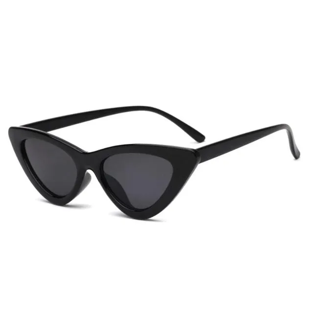 COOYOUNG Cute Sexy Retro Cat Eye Sunglasses Women Small Black White Triangle Vintage Cheap Ladies Sun Glasses Red Female UV400