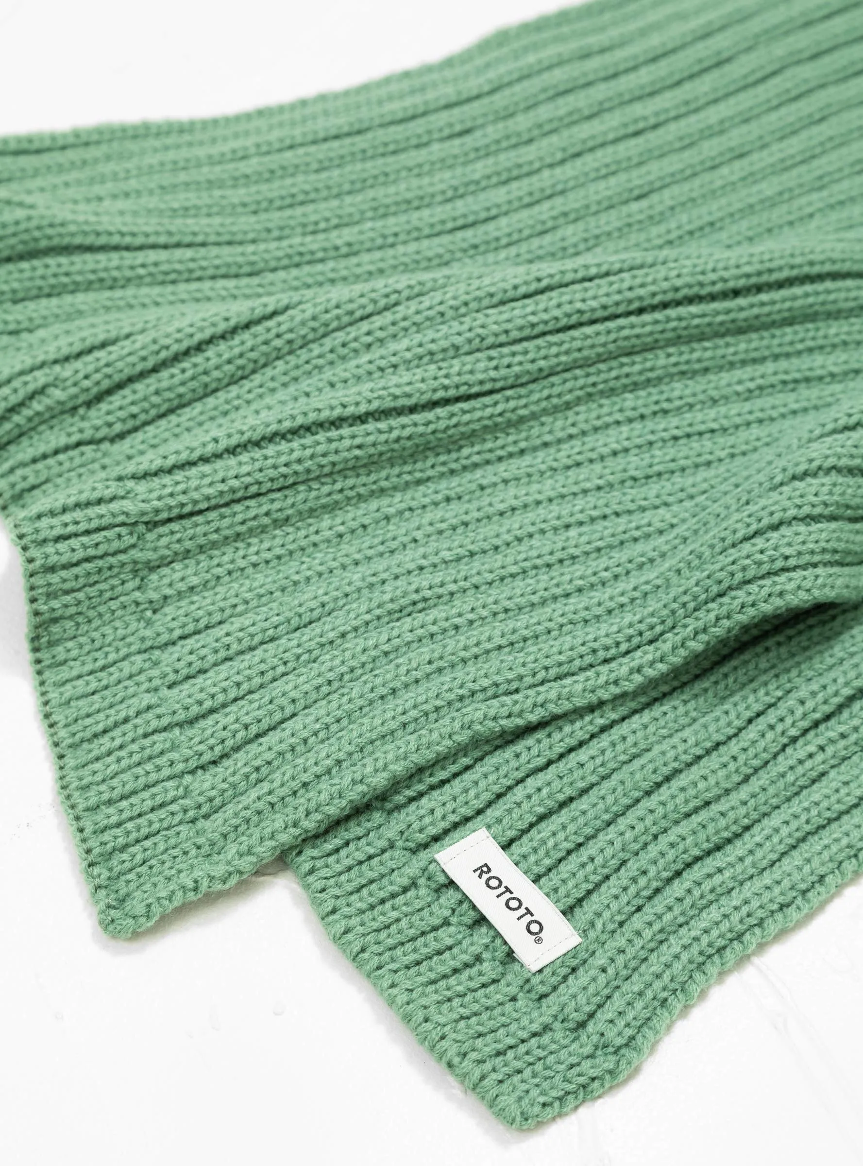 Cozy Chunky Rib Muffler Scarf Light Green