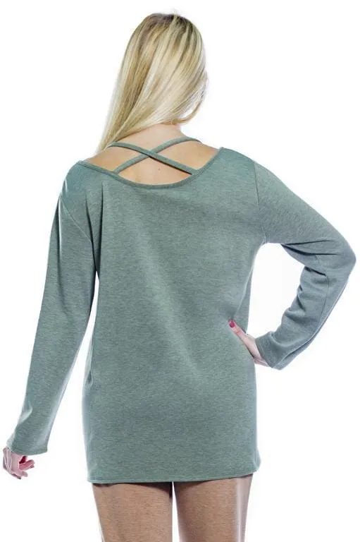 Cozy Criss Cross Back w. Knot Hem - FINAL SALE