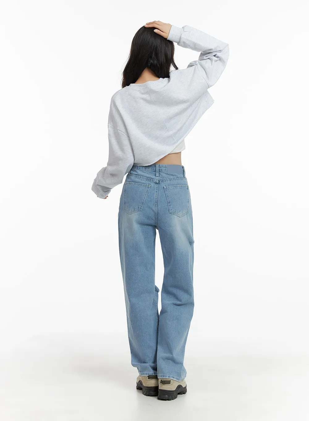 Cozy Lettering Cropped Sweater OM421