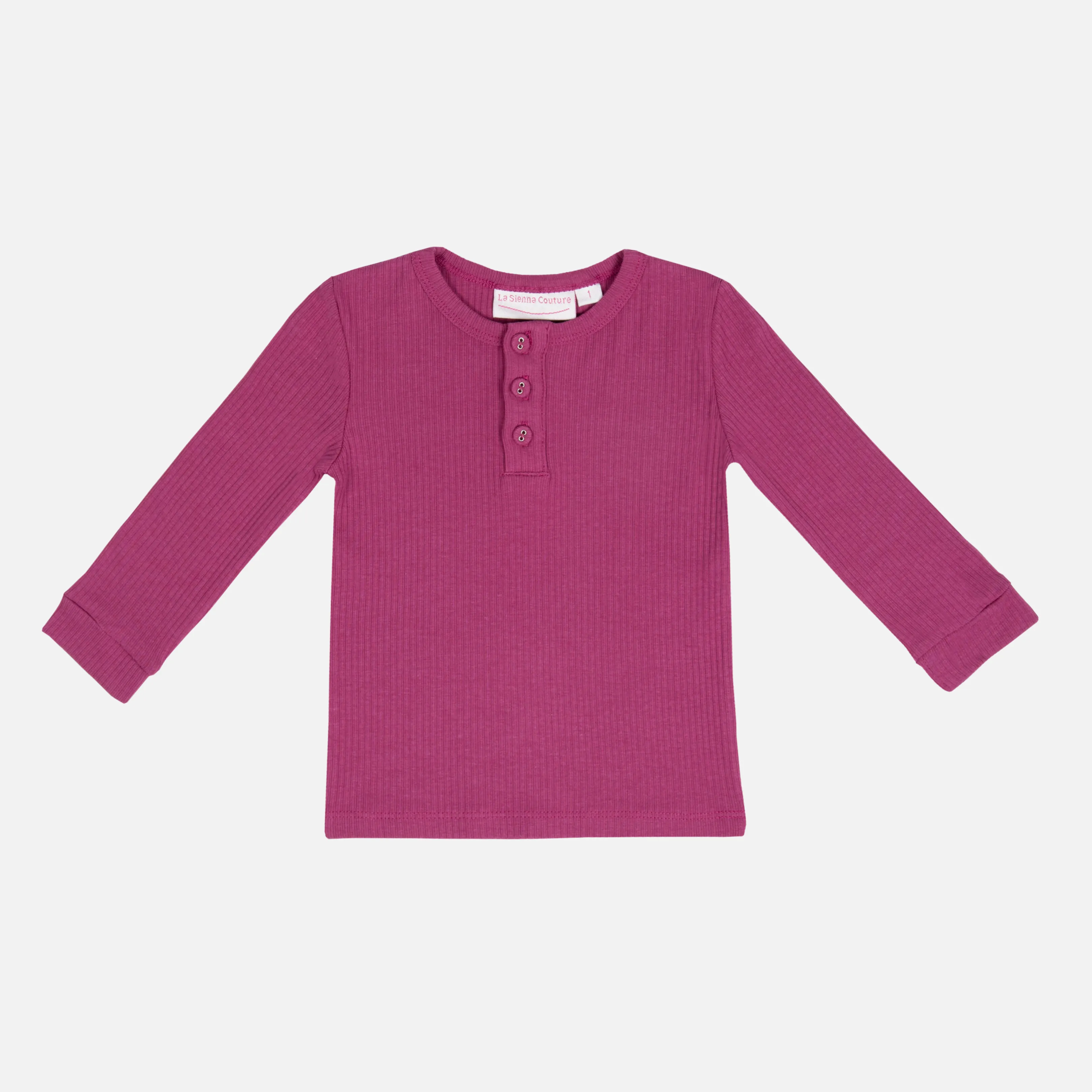 Cozy Long Sleeve Bodysuit/Top - Raspberry