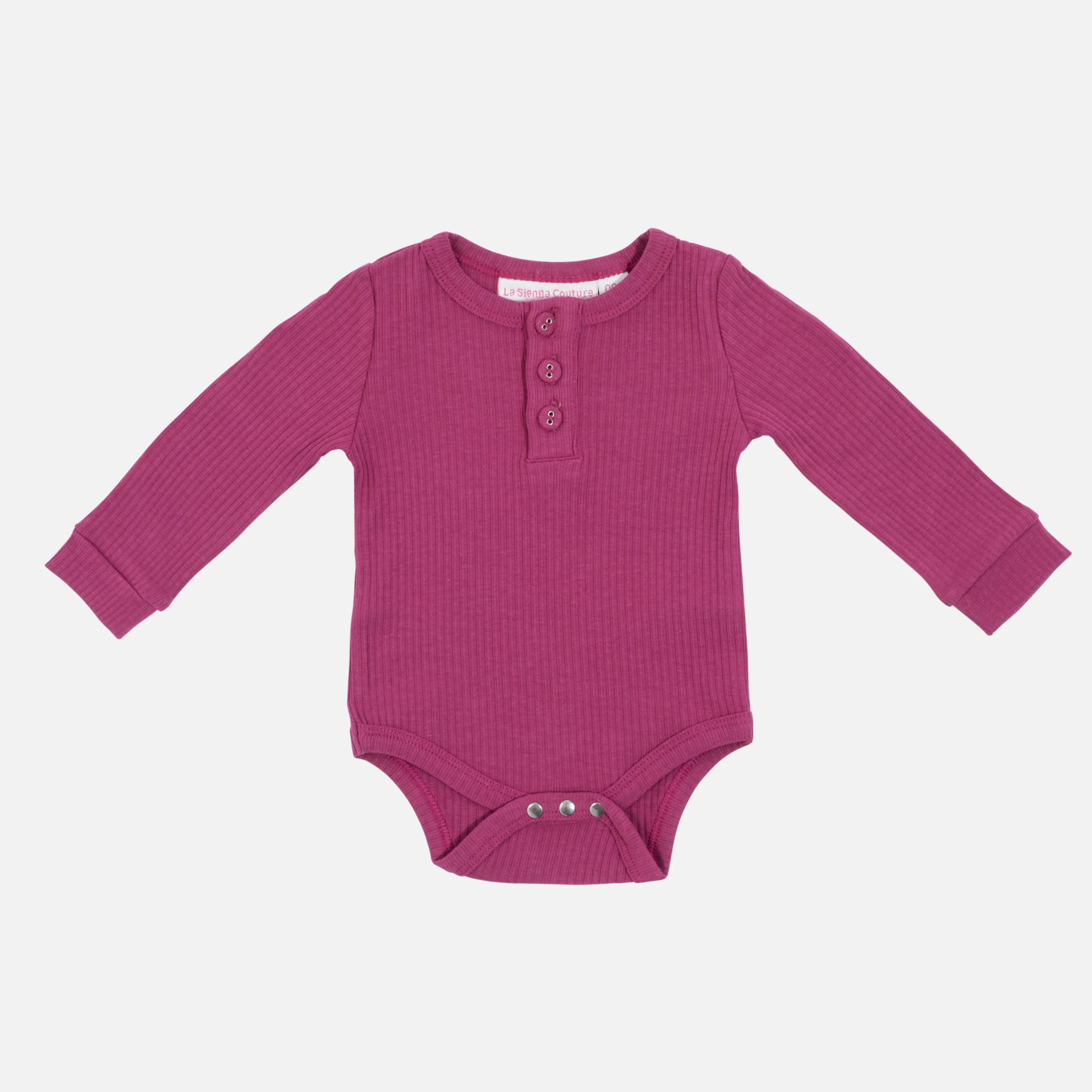 Cozy Long Sleeve Bodysuit/Top - Raspberry