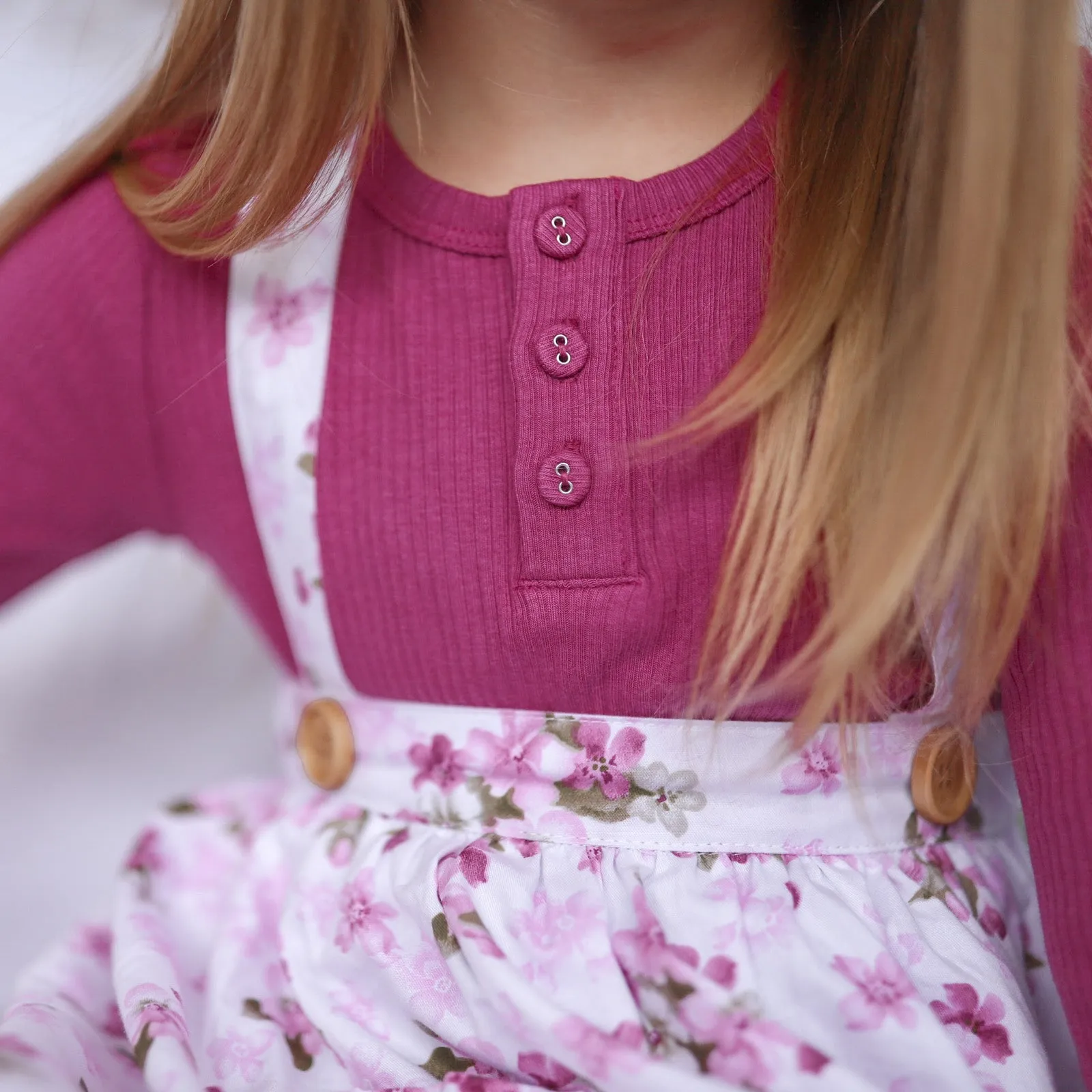 Cozy Long Sleeve Bodysuit/Top - Raspberry