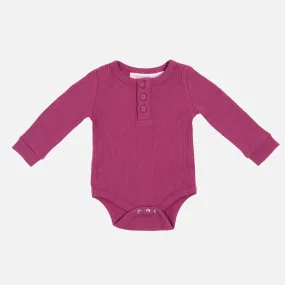 Cozy Long Sleeve Bodysuit/Top - Raspberry