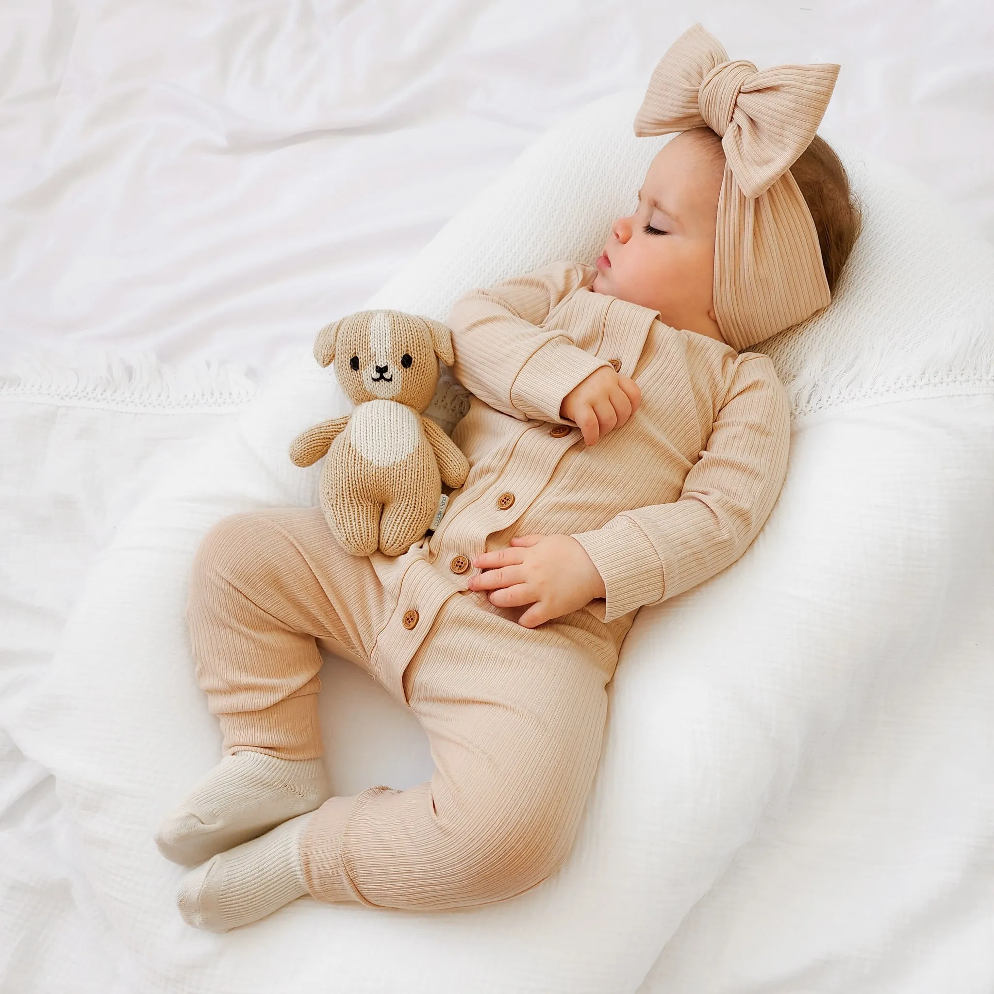 Cozy Long Sleeve Louie Romper - Oatmeal