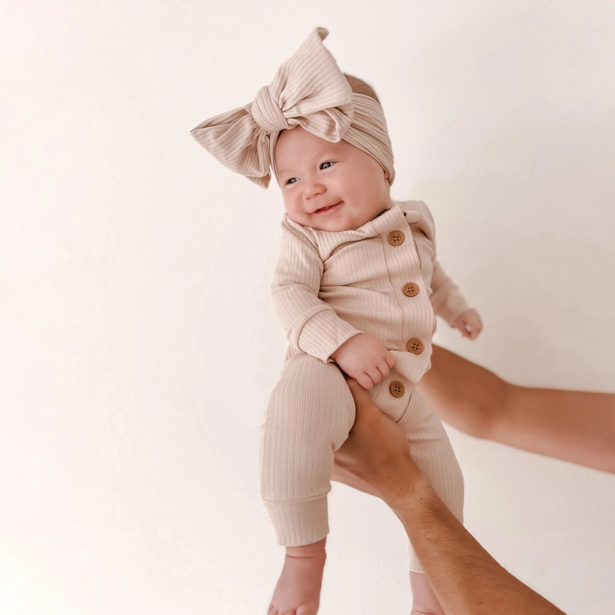 Cozy Long Sleeve Louie Romper - Oatmeal