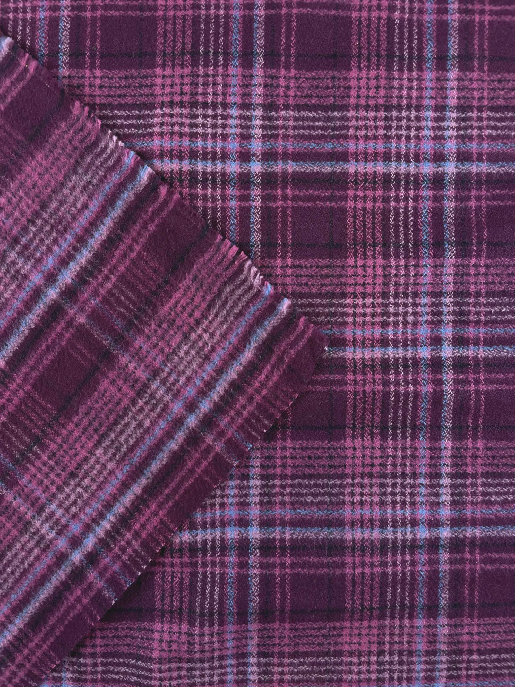 Cozy Organic Cotton Flannel in Aubergine Plaid