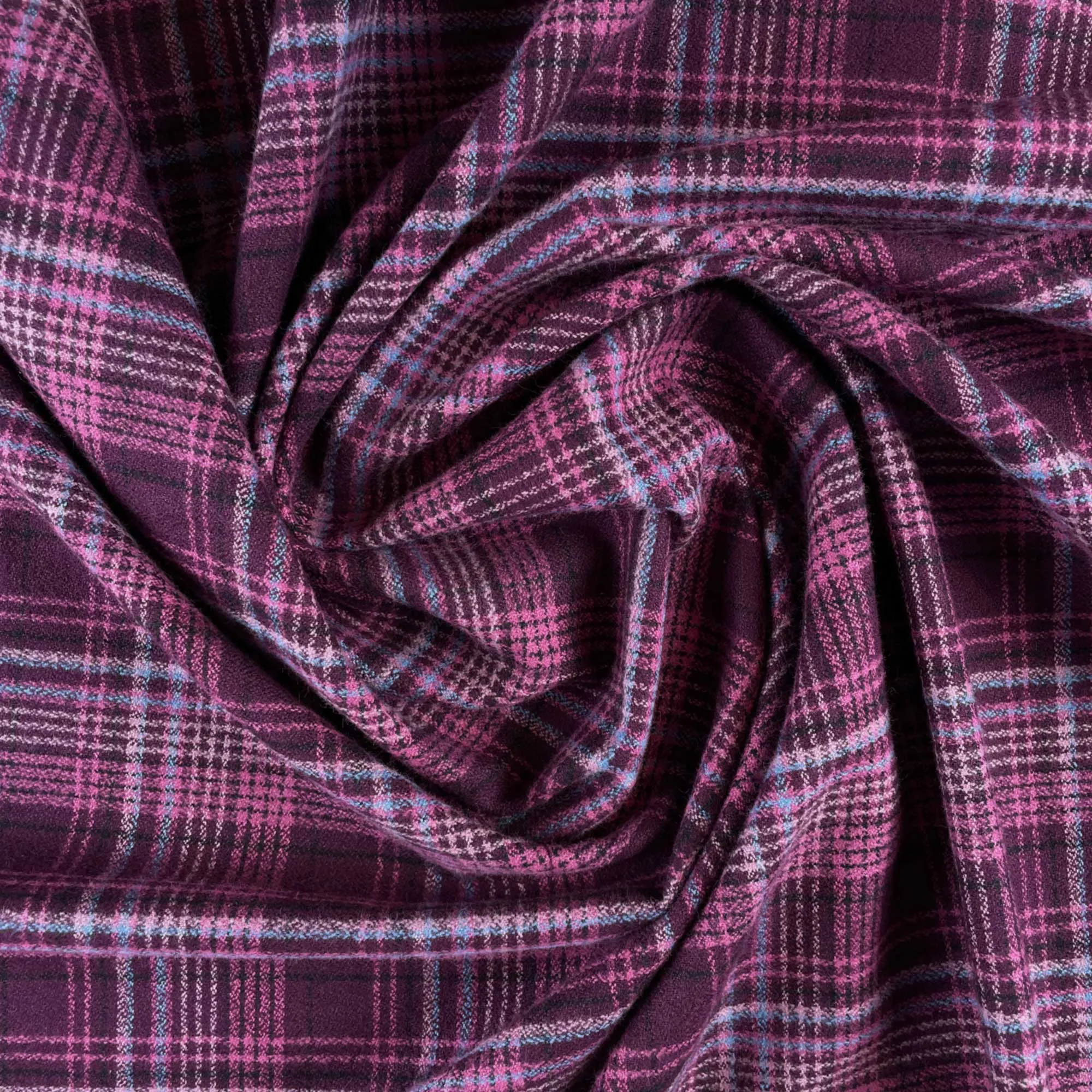 Cozy Organic Cotton Flannel in Aubergine Plaid