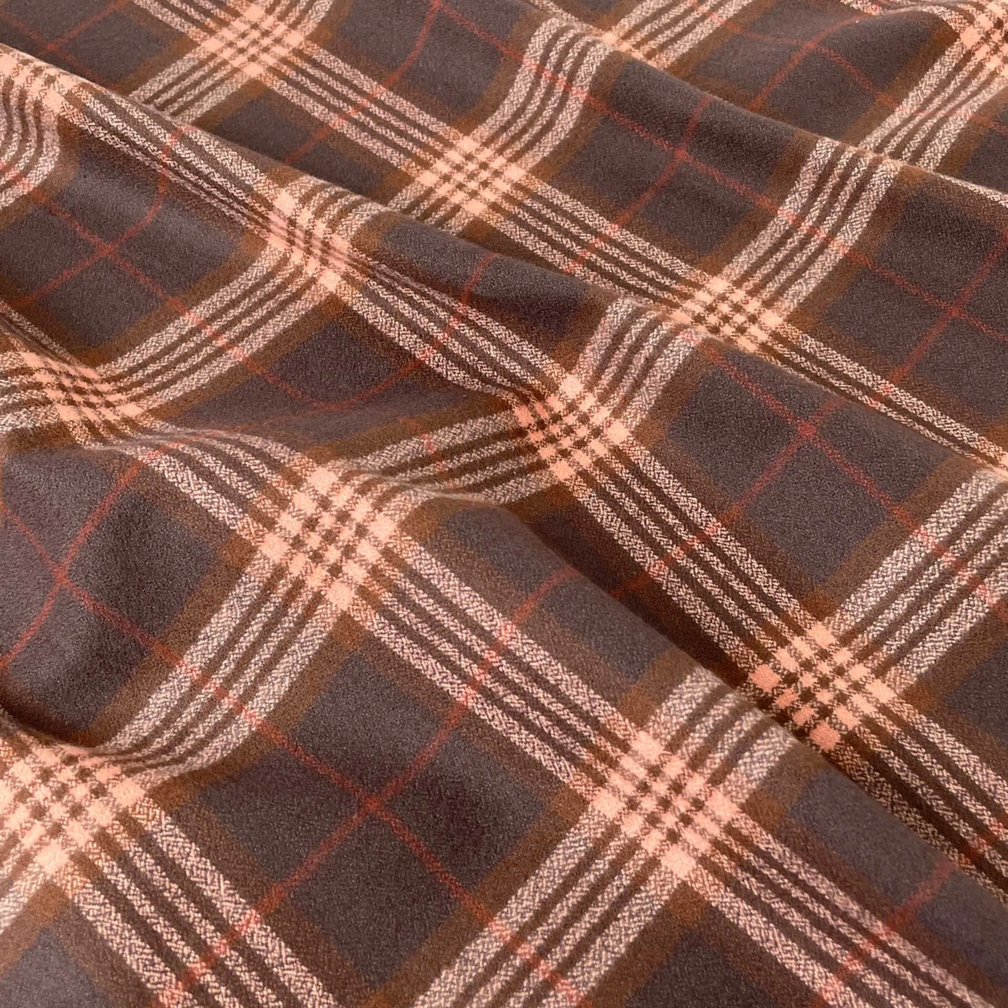 Cozy Organic Cotton Flannel in Cocoa Plaid