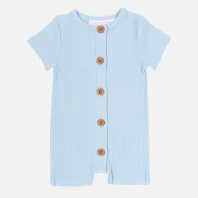 Cozy Summer Louie Romper - Dove Blue