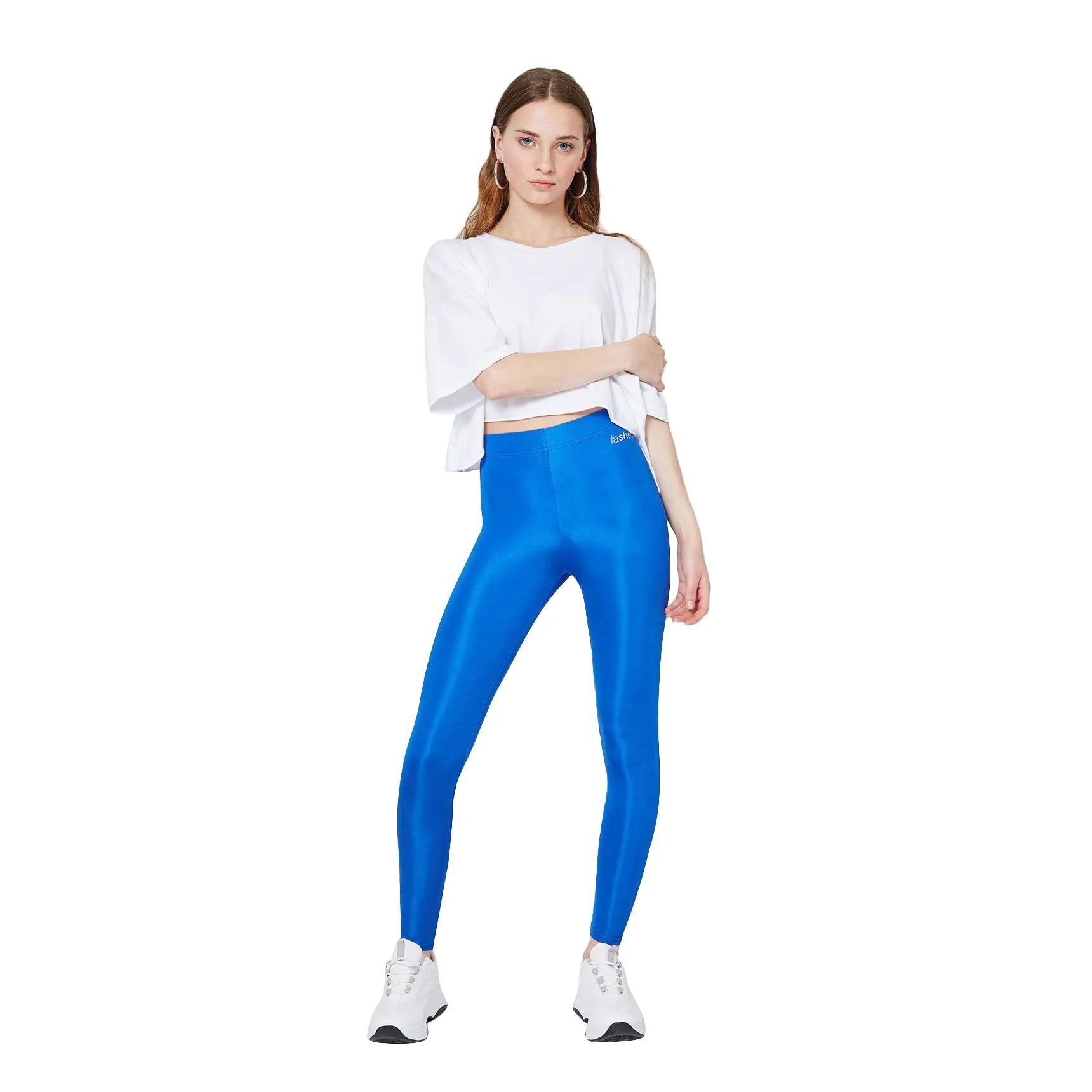 Fashion Tight Dark Blue Shiny Leggings