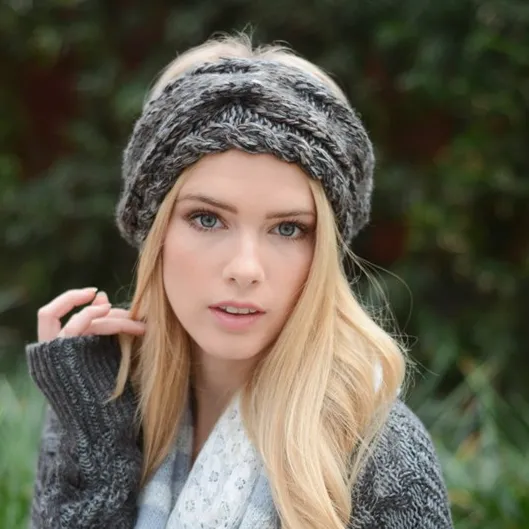 Final Sale - Cozy Knit Head Wrap in Grey