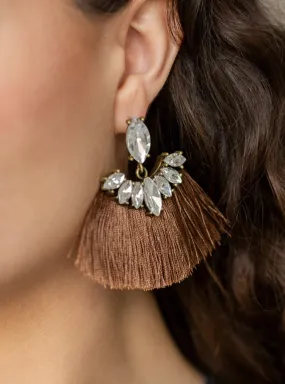 Formal Flair Brown Post Earrings