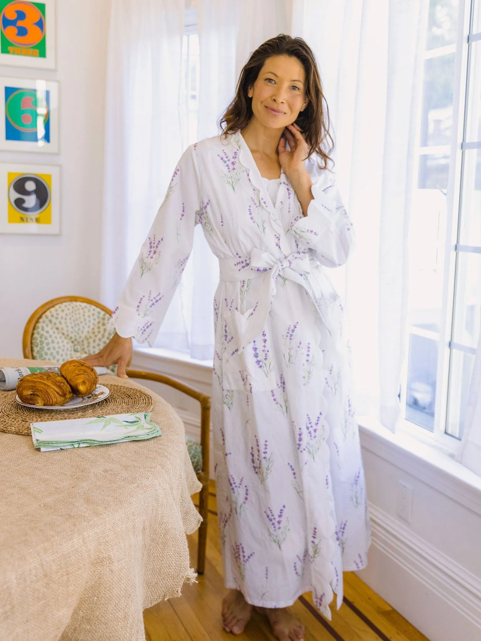 Lavender Print Classic Robe