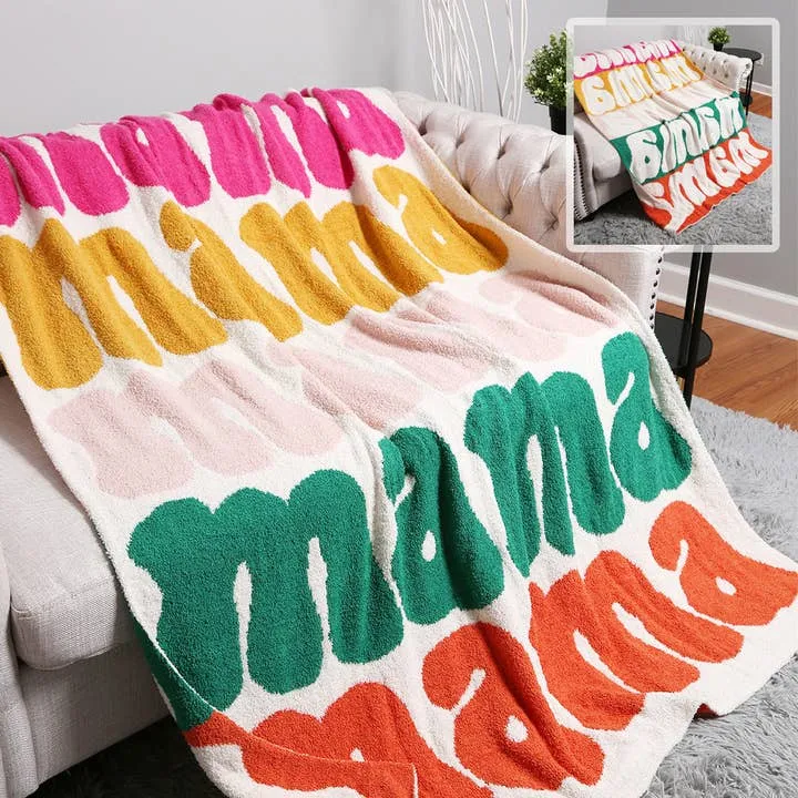 Mama Colorful Soft Cozy Throw Blanket