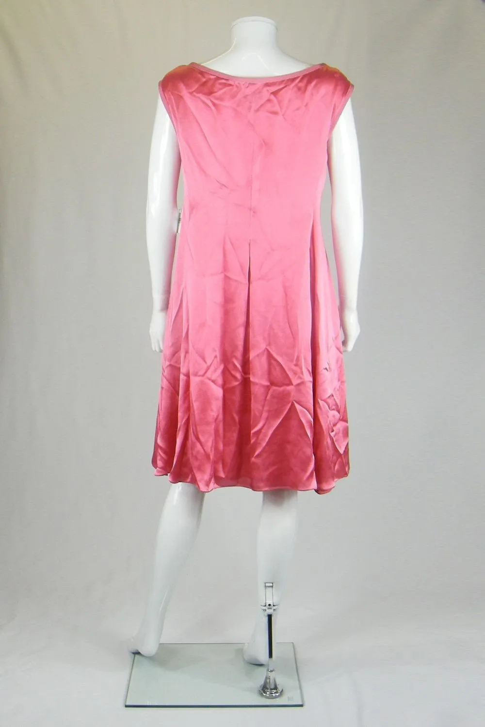 MOSCHINO CHEAP & CHIC Pink Satin Sleeveless Dress (UK 14)